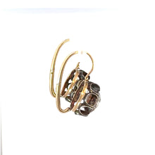 Load image into Gallery viewer, Antique 2ctw Rosecut Collet Earrings in 18K Gold and Silver