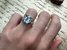 Load image into Gallery viewer, -Reserved- Elegant Aquamarine & Diamond Ring in 18K White Gold