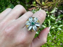 Load image into Gallery viewer, Exquisite Emerald Bloom Ring - 18K Gold Floral Statement