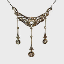 Load and play video in Gallery viewer, Antique Filigree Diamond Necklace - Rosecut Diamonds in White Gold
