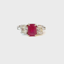 Load and play video in Gallery viewer, Vintage Bulgari Diamond & Unheated Burma Ruby Ring – 3.56ctw