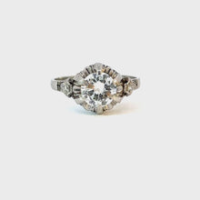 Load and play video in Gallery viewer, Edwardian Platinum Diamond Engagement Ring - 1.23ctw