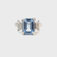 Load and play video in Gallery viewer, -Reserved- Elegant Aquamarine & Diamond Ring in 18K White Gold