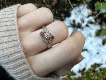 Load image into Gallery viewer, French Art Nouveau Diamond & Ruby Ring in 18K Gold & Platinum