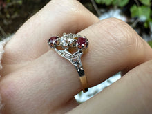 Load image into Gallery viewer, French Art Nouveau Diamond & Ruby Ring in 18K Gold & Platinum