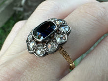 Load image into Gallery viewer, ANTIQUE SAPPHIRE AND DIAMOND RING
