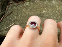 Load image into Gallery viewer, EDWARDIAN ALMANDINE GARNET AND DIAMOND ROSETTE RING
