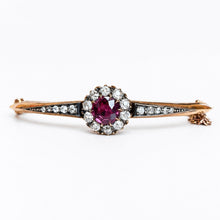 Load image into Gallery viewer, Antique Victorian Unheated Ruby &amp; Diamond Bangle
