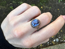 Load image into Gallery viewer, ANTIQUE SAPPHIRE FILIGREE RING IN 18KT WHITE GOLD
