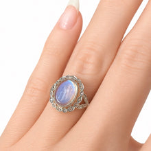 Load image into Gallery viewer, French Edwardian Moonstone &amp; Diamond Ring
