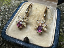 Load image into Gallery viewer, VINTAGE NATURAL RUBY AND DIAMOND BUTTERFLY EARRINGS
