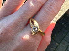 Load image into Gallery viewer, ANTIQUE SNAKE DIAMOND RING IN 14KT YELLOW GOLD
