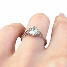 Load image into Gallery viewer, Art Deco Diamond Solitaire Platinum Ring
