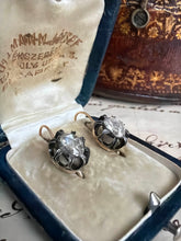 Load image into Gallery viewer, Antique 2ctw Rosecut Collet Earrings in 18K Gold and Silver

