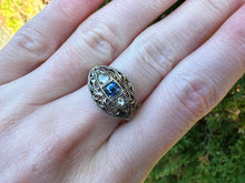Load image into Gallery viewer, ANTIQUE SAPPHIRE AND DIAMOND RING
