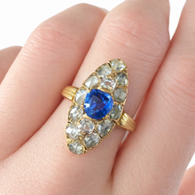 Load image into Gallery viewer, Late Victorian Sapphire and Diamond 18K Gold Ring - GRS Certified
