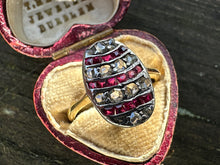 Load image into Gallery viewer, Antique Ruby &amp; Rose-Cut Diamond Ring – Victorian Era Elegance
