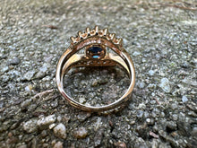 Load image into Gallery viewer, -RESERVED- SAPPHIRE AND DIAMOND EYE RING IN 18KT YELLOW GOLD
