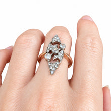 Load image into Gallery viewer, Belle Époque Diamond Navette Ring in 18k Gold and Platinum, circa 1900
