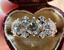 Load image into Gallery viewer, -RESERVED- VICTORIAN TRILOGY RING WITH DIAMOND ACCENTS
