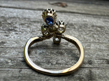 Load image into Gallery viewer, ANTIQUE TIARA NATURAL SAPPHIRE AND DIAMOND RING
