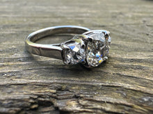 Load image into Gallery viewer, VINTAGE 2CTW OLD CUT DIAMOND TRILOGY RING
