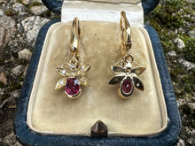 Load image into Gallery viewer, VINTAGE NATURAL RUBY AND DIAMOND BUTTERFLY EARRINGS
