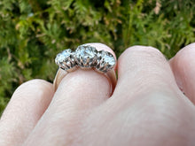 Load image into Gallery viewer, Stunning Old Cut Diamond Trilogy Ring - 18K White Gold
