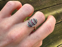 Load image into Gallery viewer, Antique Ruby &amp; Rose-Cut Diamond Ring – Victorian Era Elegance
