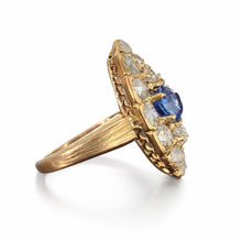Load image into Gallery viewer, Late Victorian Sapphire and Diamond 18K Gold Ring - GRS Certified

