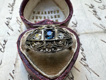 Load image into Gallery viewer, ANTIQUE SAPPHIRE AND DIAMOND RING
