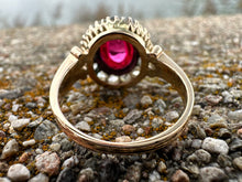 Load image into Gallery viewer, ANTIQUE TOURMALINE AND DIAMOND CLUSTER RING

