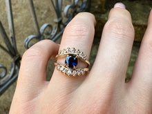 Load image into Gallery viewer, -RESERVED- SAPPHIRE AND DIAMOND EYE RING IN 18KT YELLOW GOLD
