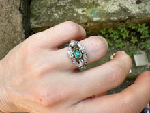 Load image into Gallery viewer, ART DECO EMERALD AND DIAMOND RING IN 18KT WHITE GOLD
