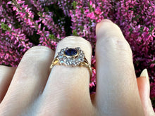 Load image into Gallery viewer, Late Victorian Sapphire &amp; Diamond Horseshoe Ring in 18k Gold
