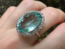 Load image into Gallery viewer, IMPRESSIVE AQUAMARINE AND DIAMOND RING IN 18KT WHITE GOLD
