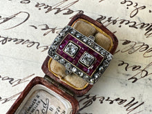 Load image into Gallery viewer, ART DECO DIAMOND AND RUBY SHIELD RING
