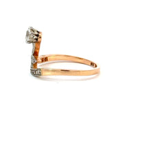 Load image into Gallery viewer, ART NOUVEAU FLORAL DIAMOND RING IN 18KT YELLOW GOLD AND PLATINUM
