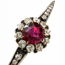 Load image into Gallery viewer, Antique Victorian Unheated Ruby &amp; Diamond Bangle
