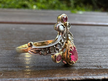 Load image into Gallery viewer, ANTIQUE RUBY AND DIAMOND TIARA RING
