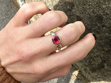 Load image into Gallery viewer, VINTAGE NATURAL RUBY AND DIAMOND TRILOGY RING
