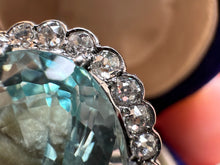 Load image into Gallery viewer, IMPRESSIVE AQUAMARINE AND DIAMOND RING IN 18KT WHITE GOLD
