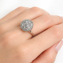 Load image into Gallery viewer, Art Deco Diamond Cluster Ring in 18kt White Gold
