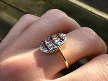 Load image into Gallery viewer, Antique Ruby &amp; Rose-Cut Diamond Ring – Victorian Era Elegance
