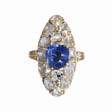 Load image into Gallery viewer, Late Victorian Sapphire and Diamond 18K Gold Ring - GRS Certified
