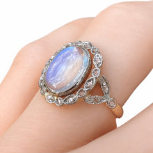 Load image into Gallery viewer, French Edwardian Moonstone &amp; Diamond Ring
