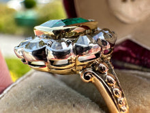 Load image into Gallery viewer, ANTIQUE EMERALD AND DIAMOND CLUSTER RING
