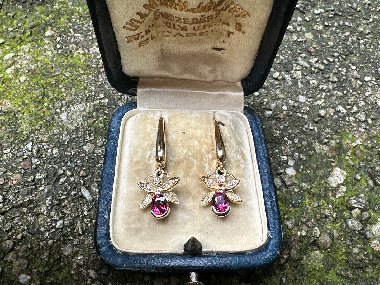 VINTAGE NATURAL RUBY AND DIAMOND BUTTERFLY EARRINGS