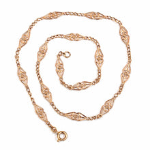Load image into Gallery viewer, Antique 18k Rose Gold Openwork Link Necklace
