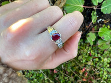 Load image into Gallery viewer, RUBY AND DIAMOND RING IN 18KT WHITE GOLD
